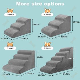 Dog Stairs For Small Dogs 3  4 Steps Dog Ramp  Removable Washable Pet Steps