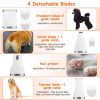 4 In 1 Electric Pet Dog Cat Grooming Kit Cordless Rechargeable Pet Hair Trimmer Shaver Set Low Noise Nail Grinder with 4 Guide Combs