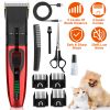 Pet Grooming Kit Rechargeable Cordless Dog Grooming Clippers Low Noise Electric Dog Trimmer Shaver Hair Cutter w/ 4 Guide Combs Scissors Oil