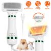 2 In 1 Multifunctional Pet Grooming Hair Dryer Slicker Brush Home Furry Drying Blower Portable Dryer 3 Heat Settings Adjustable Temperature Speed