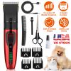 Pet Grooming Kit Rechargeable Cordless Dog Grooming Clippers Low Noise Electric Dog Trimmer Shaver Hair Cutter w/ 4 Guide Combs Scissors Oil