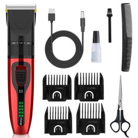 Pet Grooming Kit Rechargeable Cordless Dog Grooming Clippers Low Noise Electric Dog Trimmer Shaver Hair Cutter w/ 4 Guide Combs Scissors Oil