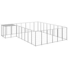 Dog Kennel Silver 169.3 ftÂ² Steel