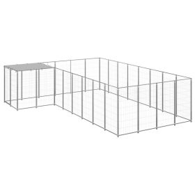 Dog Kennel Silver 117.2 ftÂ² Steel