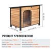 VEVOR Outdoor Dog House, Waterproof Insulated Dog House with Elevated Floor, Anti-Bite Wood Dog House Outdoor Iron Frame, Open Roof, for Medium to Lar