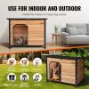 VEVOR Outdoor Dog House, Waterproof Insulated Dog House with Elevated Floor, Anti-Bite Wood Dog House Outdoor Iron Frame, Open Roof, for Medium to Lar