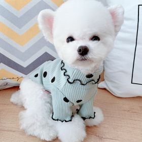 Dot turtleneck dog bottoming shirt (Option: Green-S)