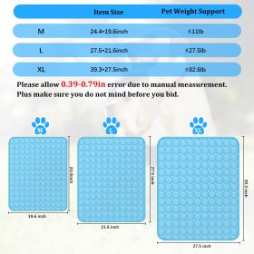 Pet Cooling Mat Cool Pad Cushion Dog Cat Puppy Blanket For Summer Sleeping Bed Dog Cooling Bed Pet Cooling Mat (Option: L)